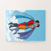 SlipperyJoe's twee superhelden zoenen vliegende au Legpuzzel (Horizontaal)