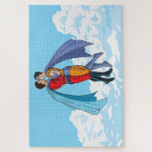 SlipperyJoe's twee superhelden zoenen vliegende au Legpuzzel (Verticaal)