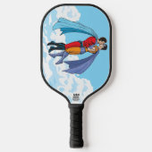 SlipperyJoe's twee superhelden zoenen vliegende au Pickleball Paddle (Voorkant)