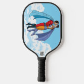 SlipperyJoe's twee superhelden zoenen vliegende au Pickleball Paddle (Achterkant)