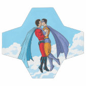 SlipperyJoe's twee superhelden zoenen vliegende au Voetbal (Enkel)