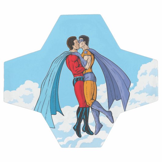 SlipperyJoe's twee superhelden zoenen vliegende au Voetbal (Enkel)