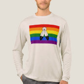 SlipperyJoe's Two-Spirit Pride Flag ceremonial LGB Tri-Blend Shirt (Voorkant volledig)