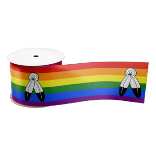 SlipperyJoe's Two-Spirit Pride Flag ceremoniële LG Satijnen Lint