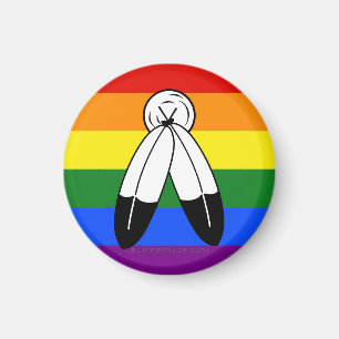 SlipperyJoe's two-spirit trots Pride vlag Inheemse Magneet