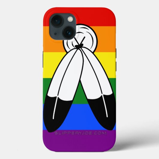 SlipperyJoe's two-spirit trotsky-vlag Inheemse sym Case-Mate iPhone Case (Achterkant)