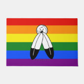 SlipperyJoe's two-spirit trotsky-vlag Inheemse sym Deurmat (Voorkant)