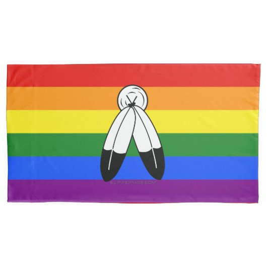SlipperyJoe's two-spirit trotsky-vlag Inheemse sym Kussensloop (Voorkant)