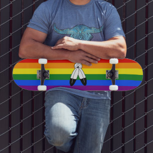 SlipperyJoe's two-spirit trotsky-vlag Inheemse sym Persoonlijk Skateboard