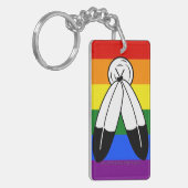SlipperyJoe's two-spirit trotsky-vlag Inheemse sym Sleutelhanger (Voorkant Links)