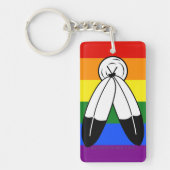 SlipperyJoe's two-spirit trotsky-vlag Inheemse sym Sleutelhanger (Voorkant)