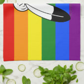 SlipperyJoe's two-spirit trotsky-vlag Inheemse sym Theedoek (Gevouwen)