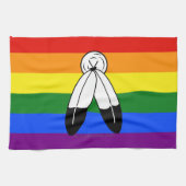 SlipperyJoe's two-spirit trotsky-vlag Inheemse sym Theedoek (Horizontaal)