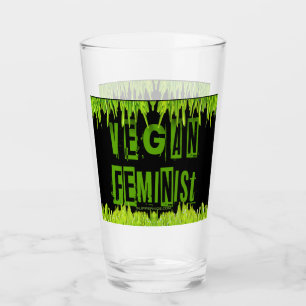 SlipperyJoe's Vegan feminist gras woordblok Glas
