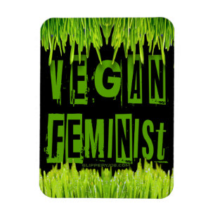 SlipperyJoe's Vegan feminist gras woordblok Magneet