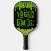 SlipperyJoe's Vegan feminist gras woordblok Pickleball Paddle (Voorkant)