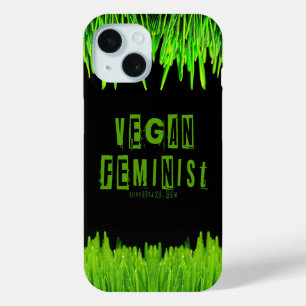 SlipperyJoe's veganistische feministische aandacht iPhone 15 Case
