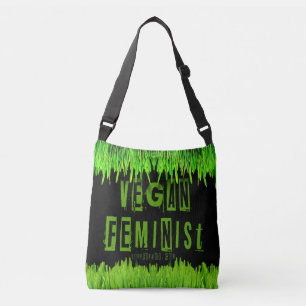 SlipperyJoe's veganistische feministische aandacht Crossbody Tas