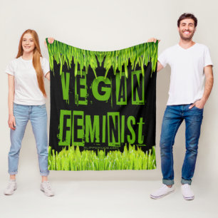 SlipperyJoe's veganistische feministische aandacht Fleece Deken