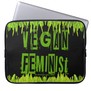 SlipperyJoe's veganistische feministische aandacht Laptop Sleeve