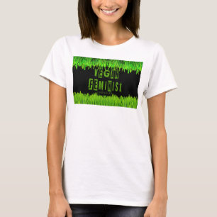 SlipperyJoe's veganistische feministische aandacht T-shirt