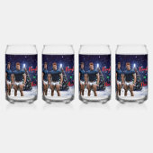 SlipperyJoe's versierde besneeuwde kerstboom Blikvorm Glas (Achterkant)