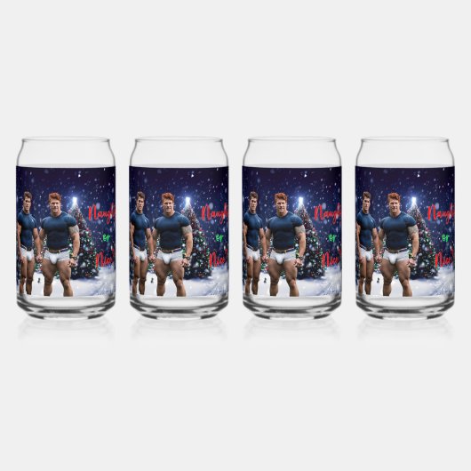 SlipperyJoe's versierde besneeuwde kerstboom Blikvorm Glas (Voorkant)