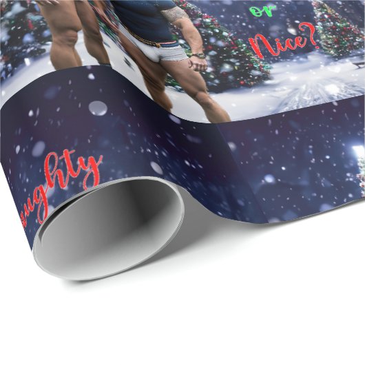 SlipperyJoe's versierde besneeuwde kerstboom Cadeaupapier (Rol Hoek)