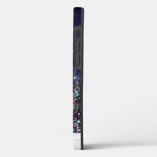 SlipperyJoe's versierde besneeuwde kerstboom Case-Mate iPhone Case (Achterkant / Links)