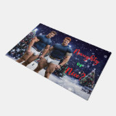 SlipperyJoe's versierde besneeuwde kerstboom Deurmat (Schuin)