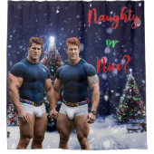 SlipperyJoe's versierde besneeuwde kerstboom Douchegordijn (Voorkant)