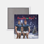 SlipperyJoe's versierde besneeuwde kerstboom Magneet (Voorkant / Achterkant)