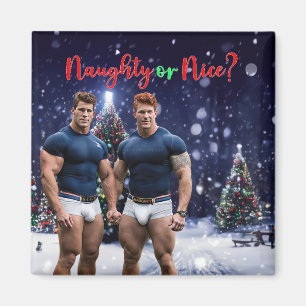 SlipperyJoe's versierde besneeuwde kerstboom Magneet