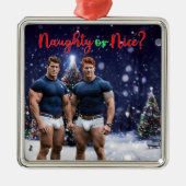 SlipperyJoe's versierde besneeuwde kerstboom Metalen Ornament (Voorkant)