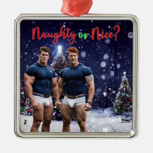 SlipperyJoe's versierde besneeuwde kerstboom Metalen Ornament (Voorkant)