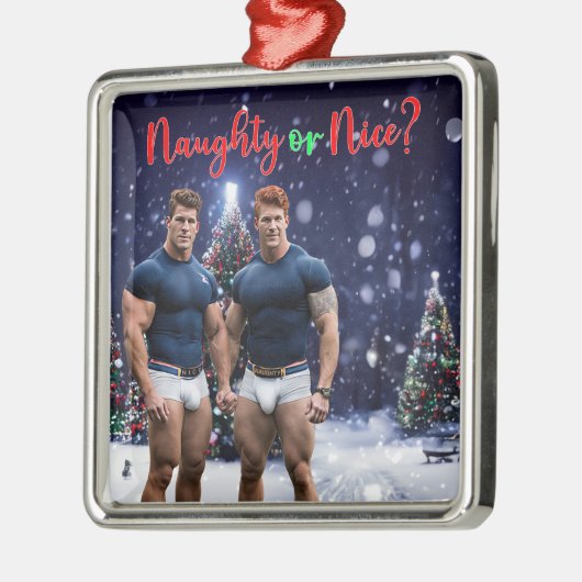 SlipperyJoe's versierde besneeuwde kerstboom Metalen Ornament (Links)