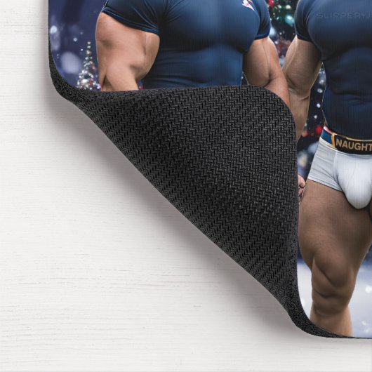 SlipperyJoe's versierde besneeuwde kerstboom Muismat (Hoek)