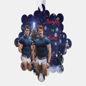 SlipperyJoe's versierde besneeuwde kerstboom Ornament Kaart (Links)