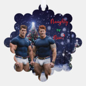 SlipperyJoe's versierde besneeuwde kerstboom Ornament Kaart (Achterkant)