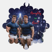 SlipperyJoe's versierde besneeuwde kerstboom Ornament Kaart (Voorkant)