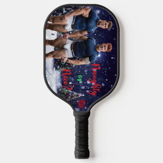 SlipperyJoe's versierde besneeuwde kerstboom Pickleball Paddle (Voorkant)