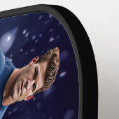 SlipperyJoe's versierde besneeuwde kerstboom Pickleball Paddle (Links Detail)