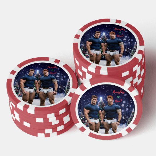 SlipperyJoe's versierde besneeuwde kerstboom Poker Chips (Opstapeling)