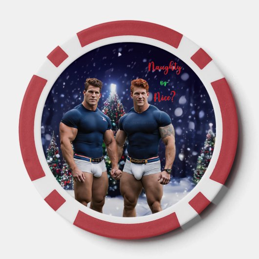 SlipperyJoe's versierde besneeuwde kerstboom Poker Chips (Achterkant)