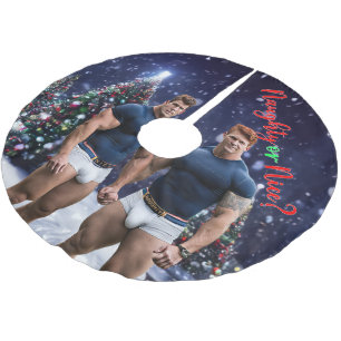 SlipperyJoe's versierde besneeuwde kerstboom Rok