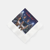 SlipperyJoe's versierde besneeuwde kerstboom Servet (Hoek)