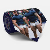 SlipperyJoe's versierde besneeuwde kerstboom Stropdas (Opgerold)