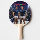 SlipperyJoe's versierde besneeuwde kerstboom Tafeltennisbatje (Voorkant)