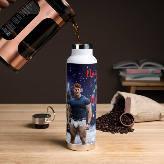 SlipperyJoe's versierde besneeuwde kerstboom Waterfles (Koffie)