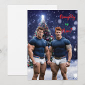 SlipperyJoe's versierde sneeuw bedekte Kerstboom Feestdagenkaart (Voorkant / Achterkant)